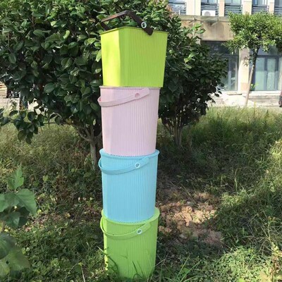 水桶凳家用手提洗澡篮装水储物加厚塑料水桶带盖可坐幼儿园收纳桶