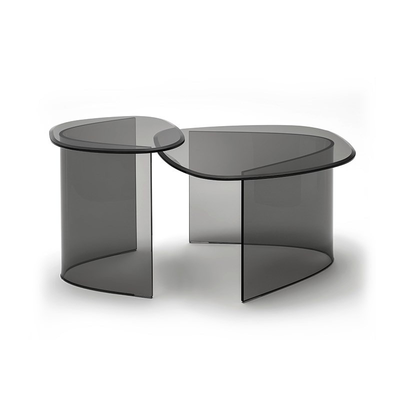 IFJE 意式极简创意玻璃边几咖啡桌客厅小户型茶几侘寂风艺术角几