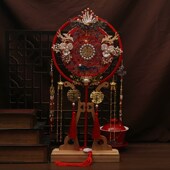 新红色单面新娘婚礼团扇喜扇手工成品结婚送朋友送闺蜜