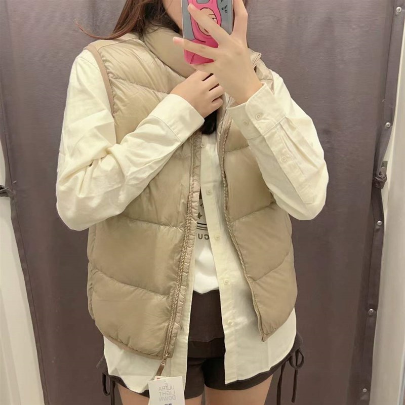 秋冬款男装便携式轻型羽绒背心立领拼色马甲449632/454226/459620