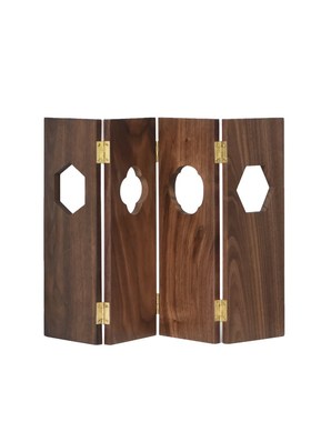 东意文房 新中式桌面小屏风摆件北美黑胡桃木砚屏工艺品书房摆台