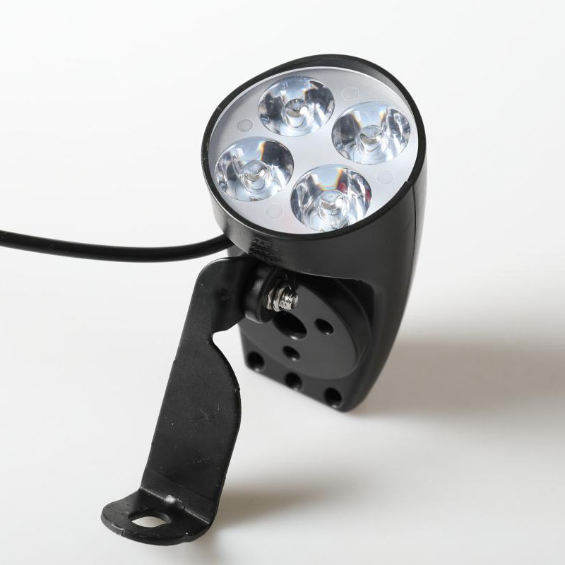 锂电自行车led前灯照明大灯强光36V48V折叠电动车灯车灯喇叭一体