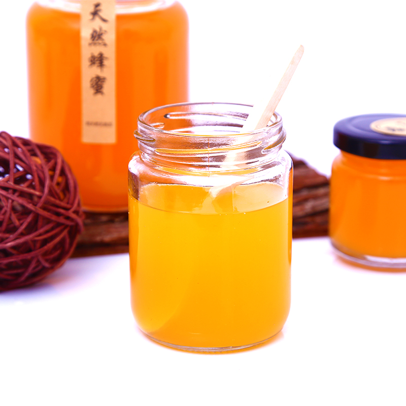 圆形密封罐酱菜玻璃瓶喜蜜蜂蜜瓶果酱瓶罐头瓶辣椒酱燕窝瓶子