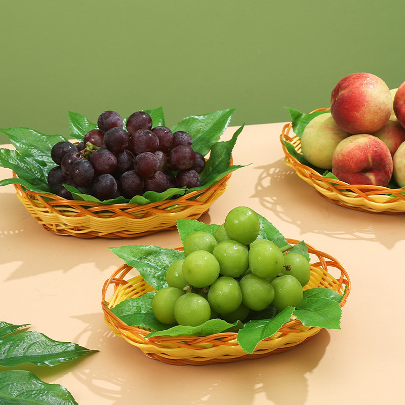 水果店葡萄陈列藤编篮子超市托盘摆盘商用果盘水果桃子竹编筐通用,餐饮具,果盆/果盘/果篮,淘宝优惠券,粉丝福利购,淘宝优惠卷