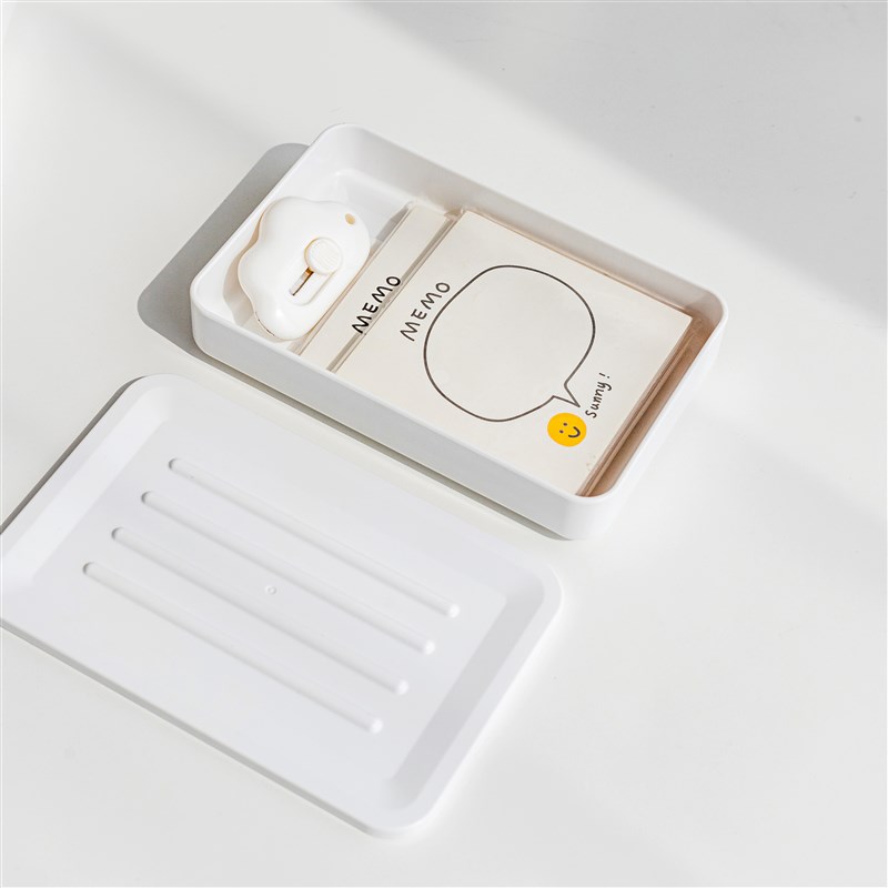 多功能可叠加文具盒小学生多层笔盒大容量收纳盒简约储物盒置物盘