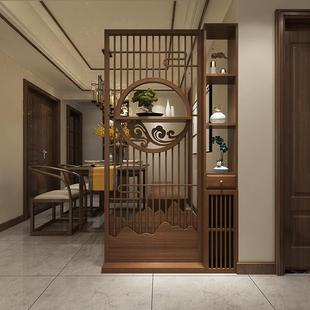 进客厅屏风隔家断卧室房遮挡用入户门玄关柜实木书镂 csF005新中式