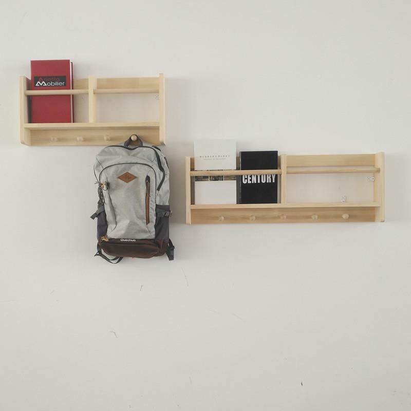 W墙创意上置物架zaKK装饰摆件架子壁挂钩客a8厅T06隔板实木书架