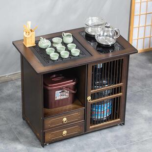 烧水壶一体茶边几 移动茶台家用小茶车客厅茶桌办公室茶柜茶具套装