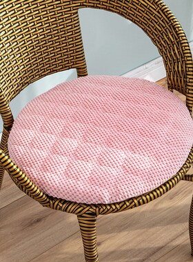 纯色圆形灰色椅子垫加厚灯芯绒客厅四季通用座垫坐垫办公室学生垫