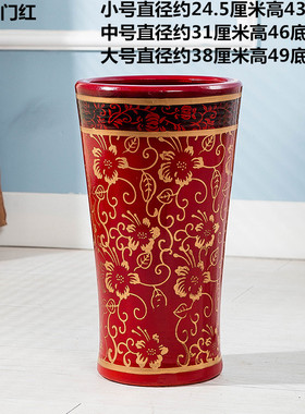 特大号陶瓷红色花盆大码高筒花钵花缸深盆家用室内外落地创意高档