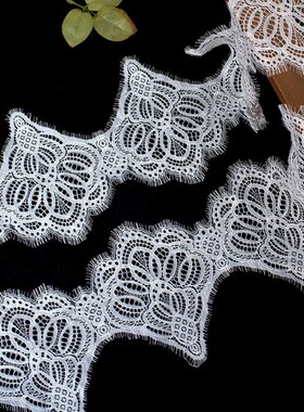 3米长 黑白色波浪边睫毛蕾丝花边辅料diy服装婚纱装饰须须边花边