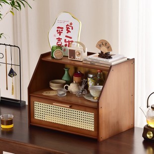 桌面茶具置物架小型茶杯博古架茶叶展示柜杯架收纳盒茶桌茶柜架子