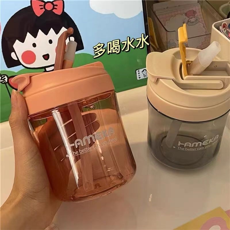 网红便携大容量吸管杯女生高颜值夏天水杯新款咖啡杯夏季塑料杯子