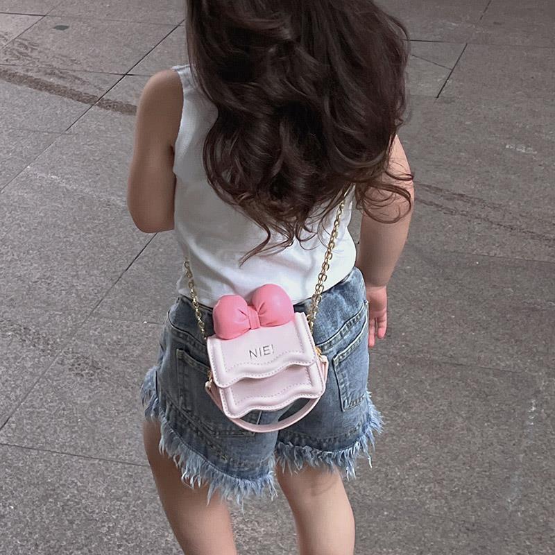 儿童包包网红女童斜挎包时尚蝴蝶结公主宝宝手拎包洋气女孩单肩包