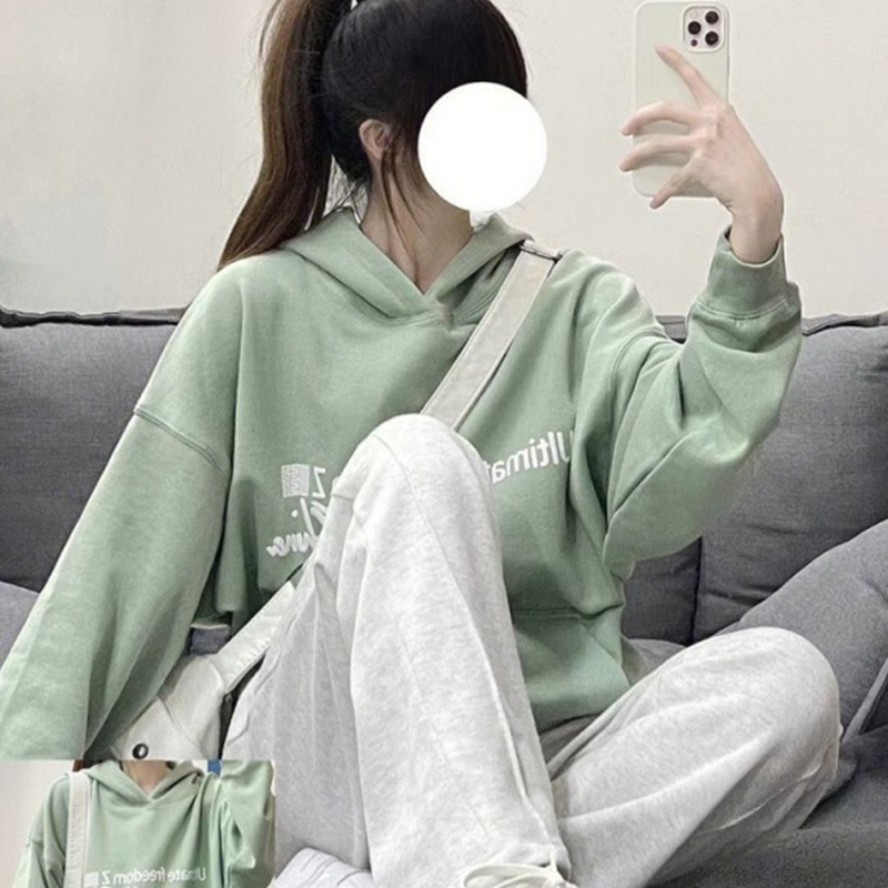 纯棉运动套装女春秋季学生韩版宽松显瘦盐系卫衣休闲两件套跑步服