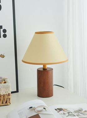 IL韩式复古实木台灯原木风情侣小夜灯卧室床头睡眠灯浪漫氛围