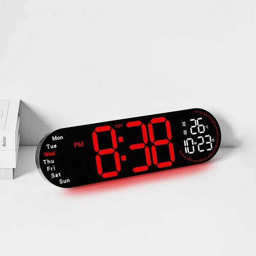 新品挂钟多功能时钟客厅钟表大屏LED数字双组闹钟正倒计时5509