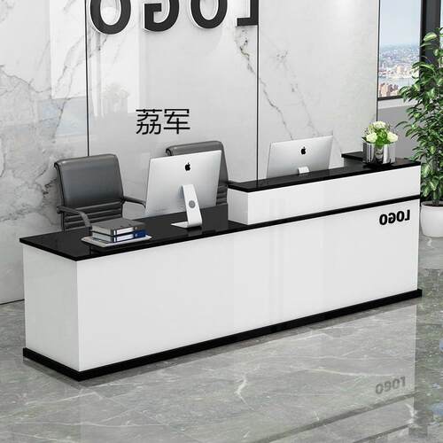 LJ吧台收银台简约现代公司前台接待台小型收银桌干洗店吧台店铺柜