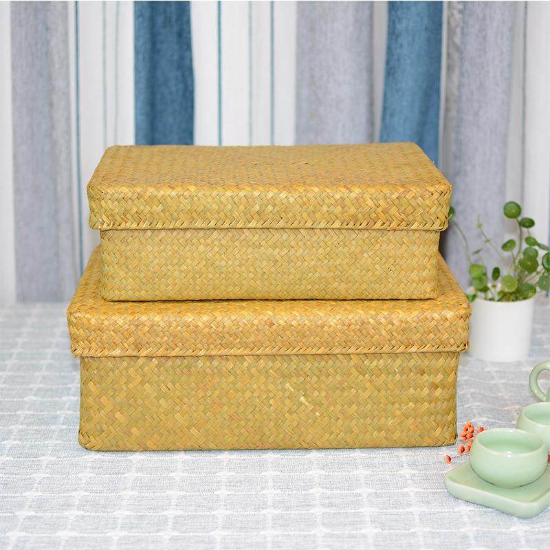 编织海草收纳盒天地盖长方盒简约田园家居整理箱衣服收纳箱儿童,特色手工艺,其他特色工艺品,淘宝优惠券,粉丝福利购,淘宝优惠卷