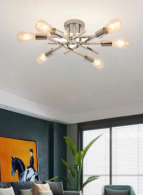 美式吸顶灯4头6头电商卧室书房客房创意个性简约枝形LED吊灯