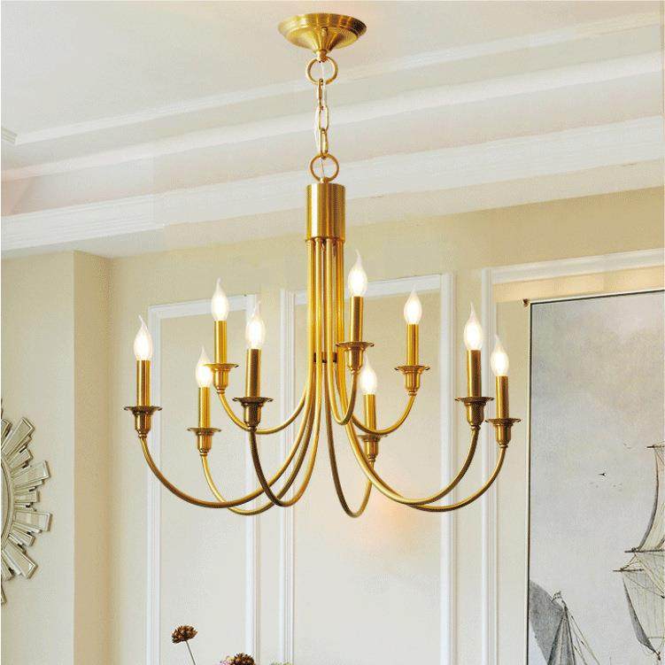 美式吊灯全铜乡村蜡烛客厅灯法式杂志款餐厅灯卧室别墅样板房吊灯,畜牧/养殖物资,畜牧/养殖器械,淘宝优惠券,粉丝福利购,淘宝优惠卷