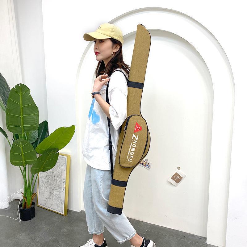 帆布硬壳鱼竿包海竿包路亚杆包双层大肚包1.25/1.4米1.7米伞包厂