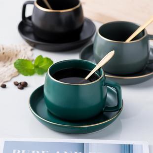 下午茶花茶杯碟早餐杯 欧式 轻奢 陶瓷咖啡杯碟套装 家用简约ins英式
