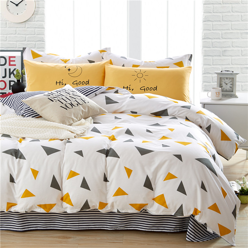 全棉男生床上用品四件套纯棉全棉学生宿舍灰色床单被罩枕套三件套