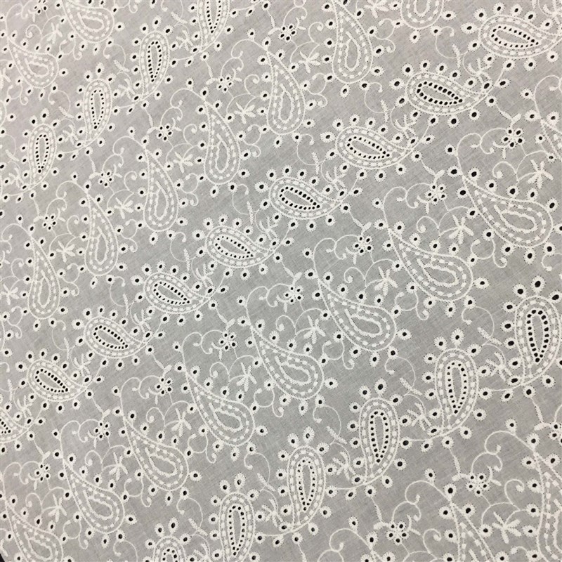 现货腰果棉布纯色镂空绣花布桌布裙装衬衫打孔刺绣面料