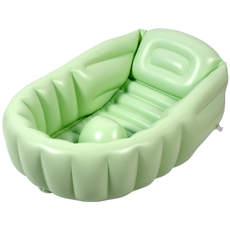 新生儿宝宝充气浴盆婴儿洗澡盆可坐躺加厚大号儿童旅行便携折叠盆