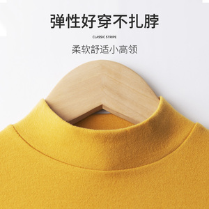 德绒中领男童保暖内衣套装加绒加厚大童半高领儿童秋衣秋裤男