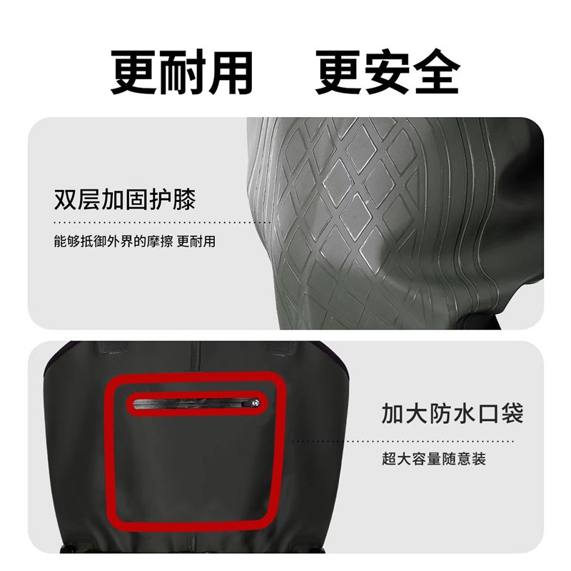 下水裤服雨雨鞋皮叉裤半身防水衣抓鱼全身男连体水库加厚水鞋赶海