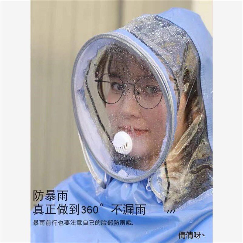 踏板摩托单双人雨衣电动车全身一体式加大加厚牛津布防爆雨披面罩