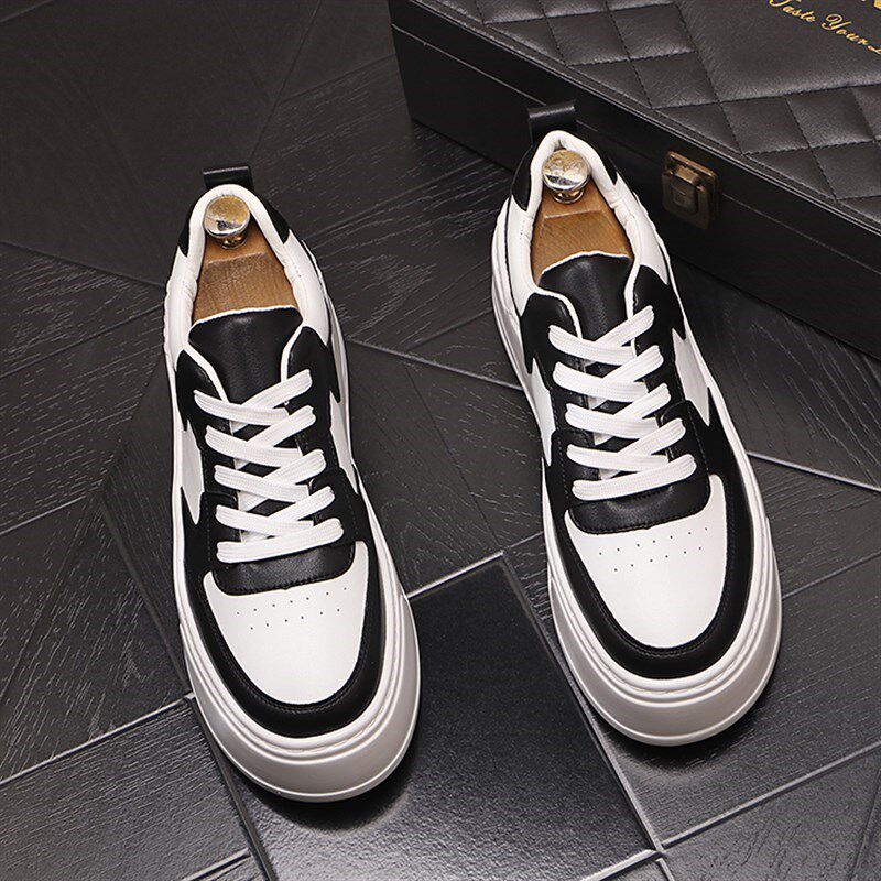 松糕鞋男春秋g新款厚底增高鞋子百搭潮男小白鞋时尚低帮男休闲板