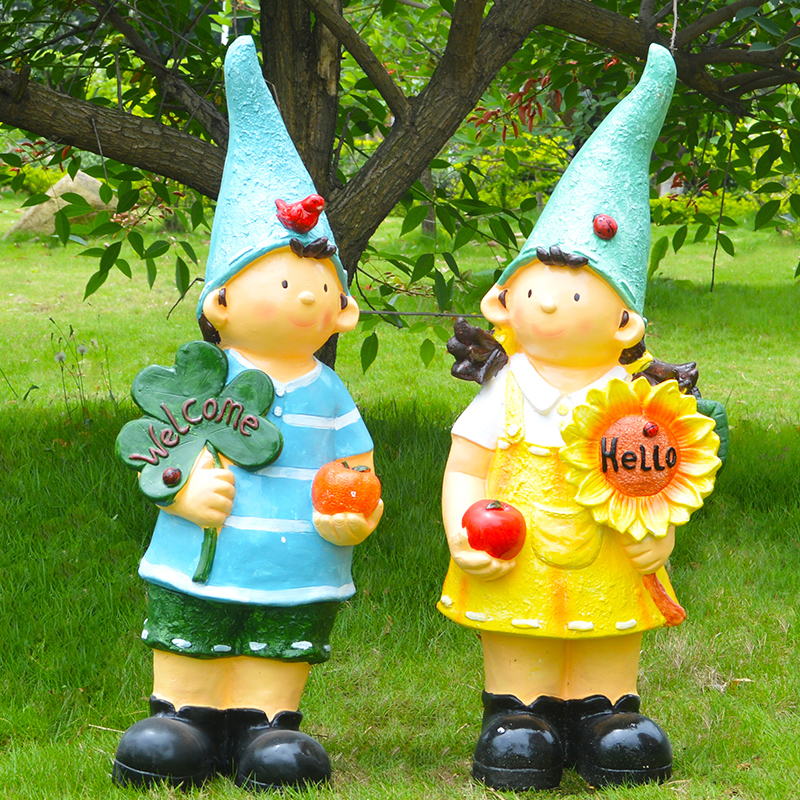 户外商场店门口迎宾人物仿真卡通娃娃雕塑庭院花园幼儿园装饰摆设