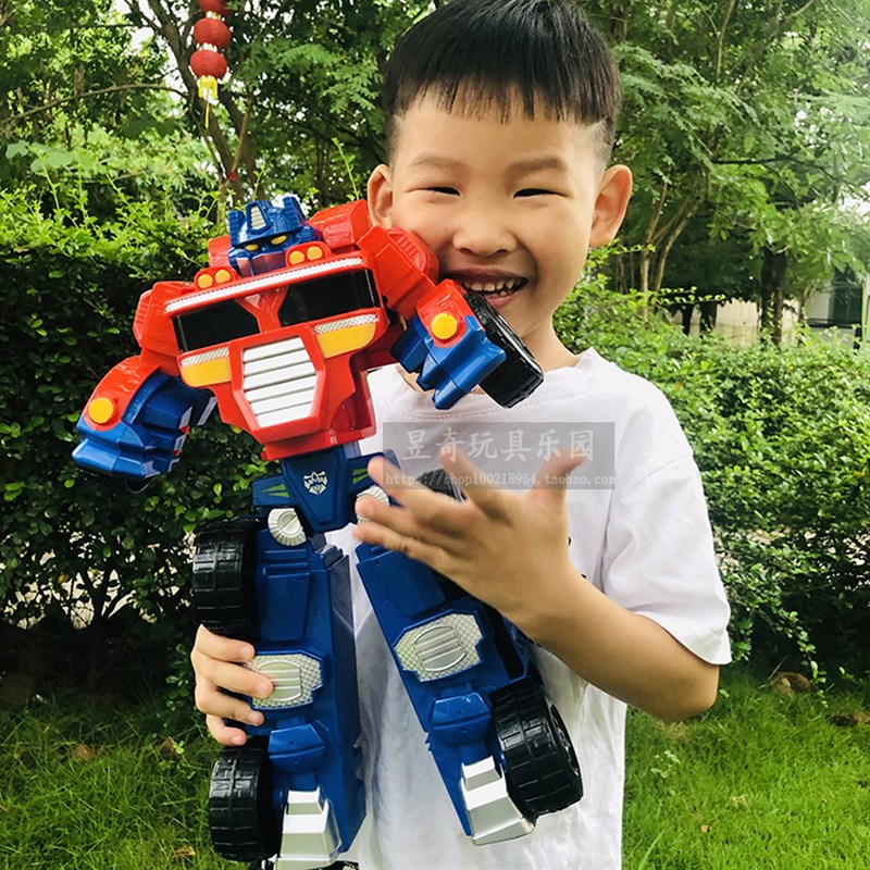 一步变形玩具大号机甲擎天机器人男C孩汽车人23岁超级卡通模型礼