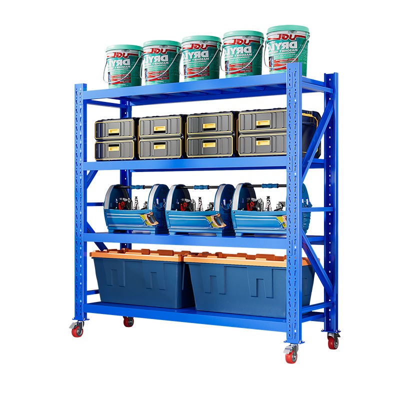 仓储货架可移动带轮置物架储物架仓库储物架家用多层地下室铁架子