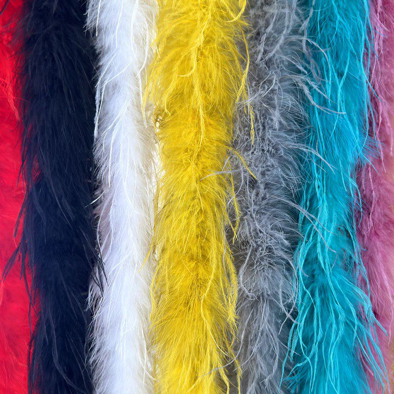 diy彩色鸵鸟毛条绒条舞台表演道具服装袖口辅料拉丁舞裙摆羽毛