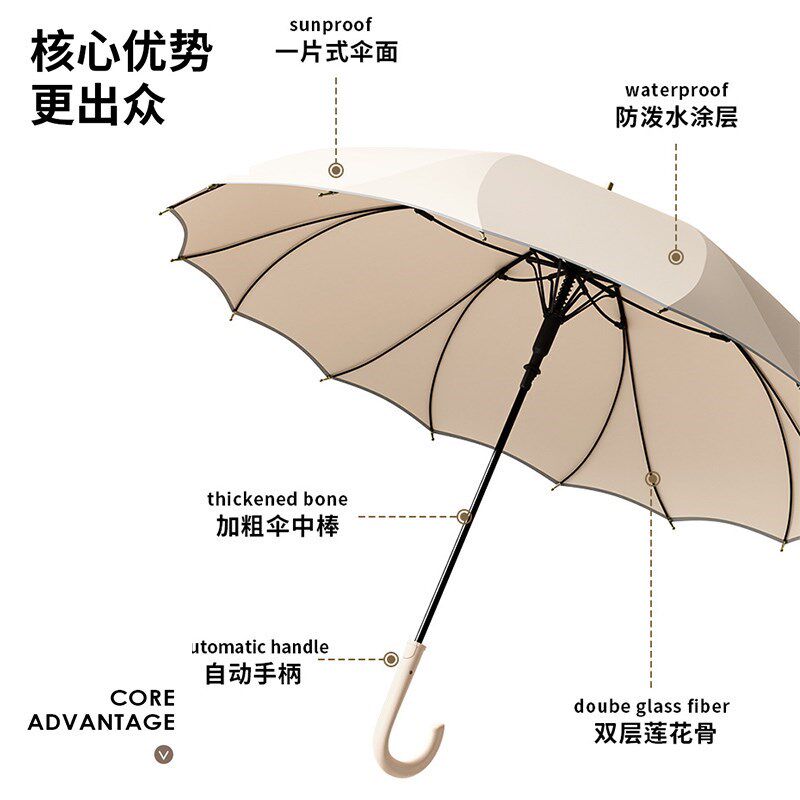 长柄雨伞可印字定制logo图案男士商务酒店直柄订制男黑色广告长伞