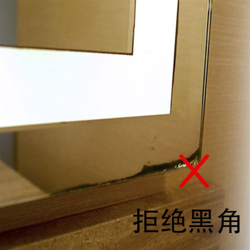 后现代酒店浴室镜子带置物架卫生间挂墙带框装饰玻璃银镜