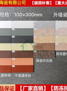100*300外墙砖 瓷砖 仿石砖 通H体砖 别墅石材小区自建房线条