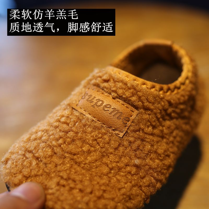 宝宝地板鞋秋冬婴幼儿园室内防滑软底1-3岁儿童家居鞋包跟棉拖鞋