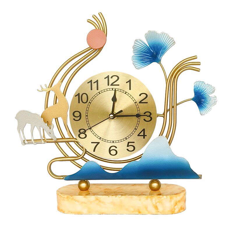 2024年新款台钟桌面座钟中式台式钟表看时间静音酒柜床头摆放装饰