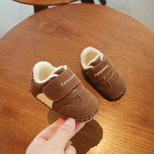 冬季一岁宝宝学步鞋软底6到12个月婴儿棉鞋一阶段婴幼儿机能鞋子8