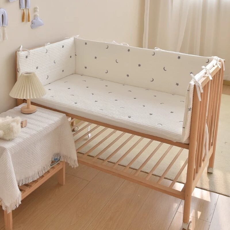 森林木婴儿床床围栏软包防撞挡布儿童宝宝拼接床护栏加高定制