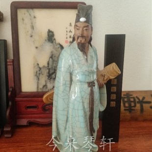 松风涧水天然调抱得琴来不用弹人像琴斋琴房琴馆琴桌对弹古琴摆件