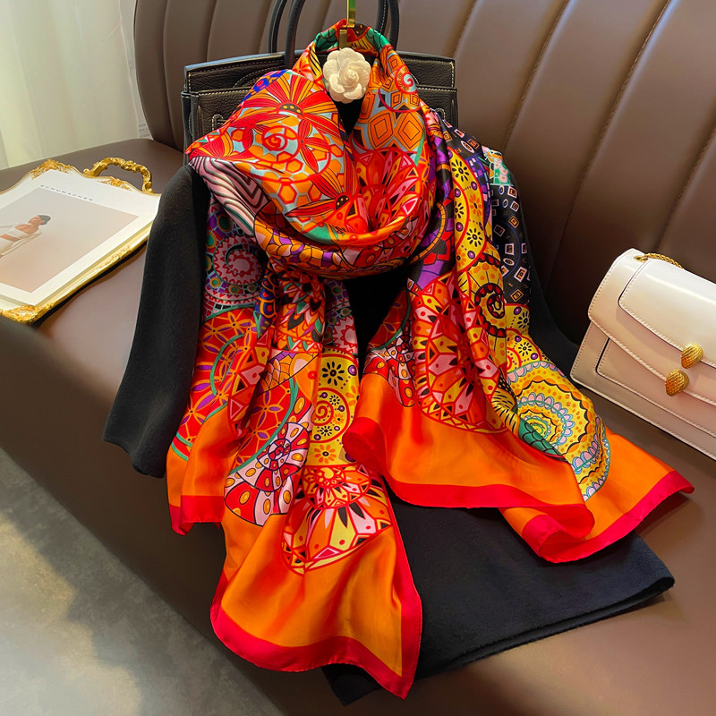 大丝巾女长纱巾薄围巾春秋冬季送妈妈披肩两用教师节礼物2024新款