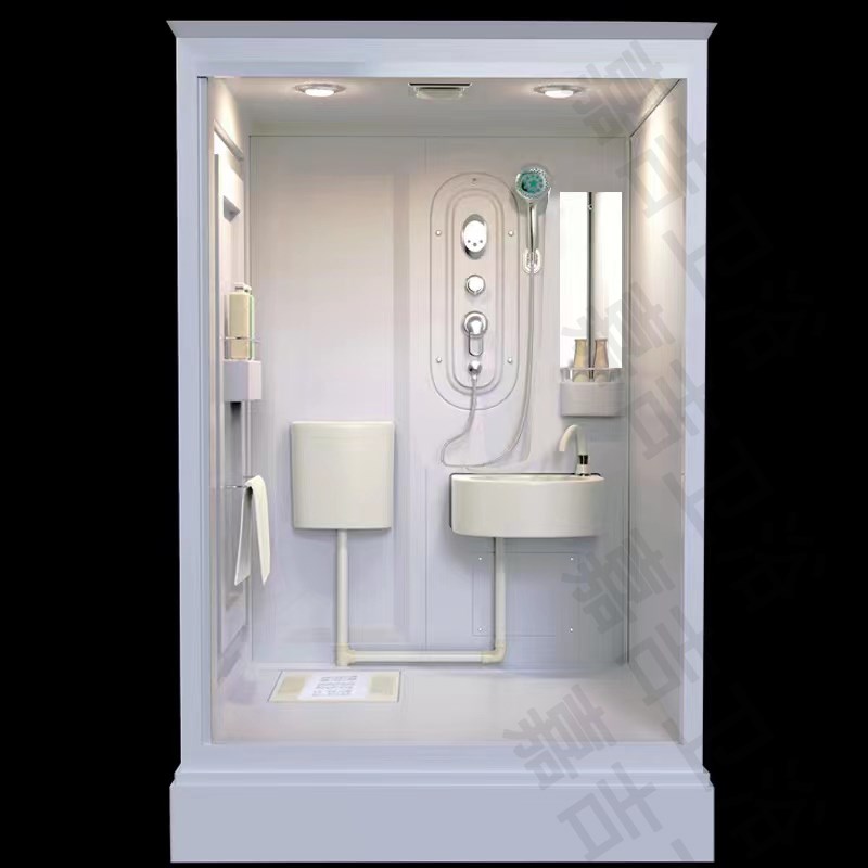蹲坑整体成品卫生间集成整体淋浴房封闭式洗澡房干湿分离