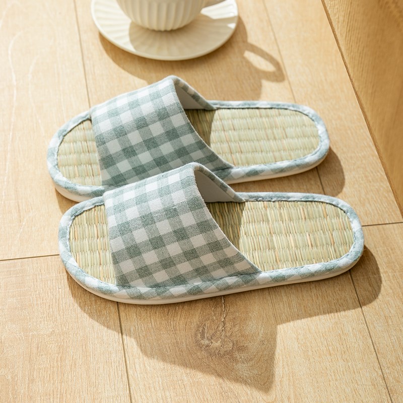 草编亚草凉拖鞋女春夏季草席藤草防滑防臭厚底居家室内情侣家用男