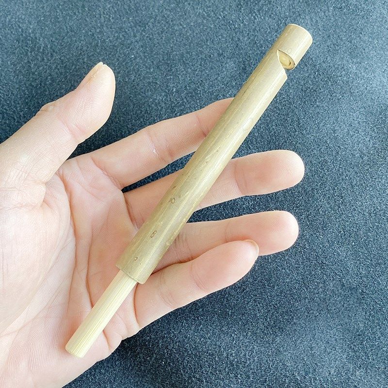 8090后竹子做的玩具吹拉鸟笛哨抽拉学鸟叫的竹哨子竹溜溜笛引鸟哨